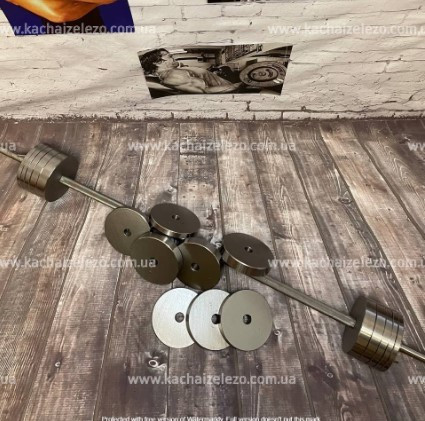 Штанга набірна 70 кг Гантелі, гирі, штанги та диски металеві диски Київ - фото 6