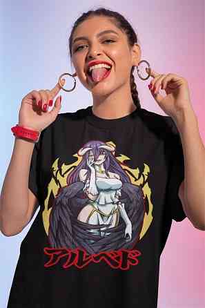 Футболка для хлопчика з аніме принтом Оверлорд Аінз Ооал Говн оверсайз (зріст від 165 до 180) Чорний AnimeJ0484m Дніпро