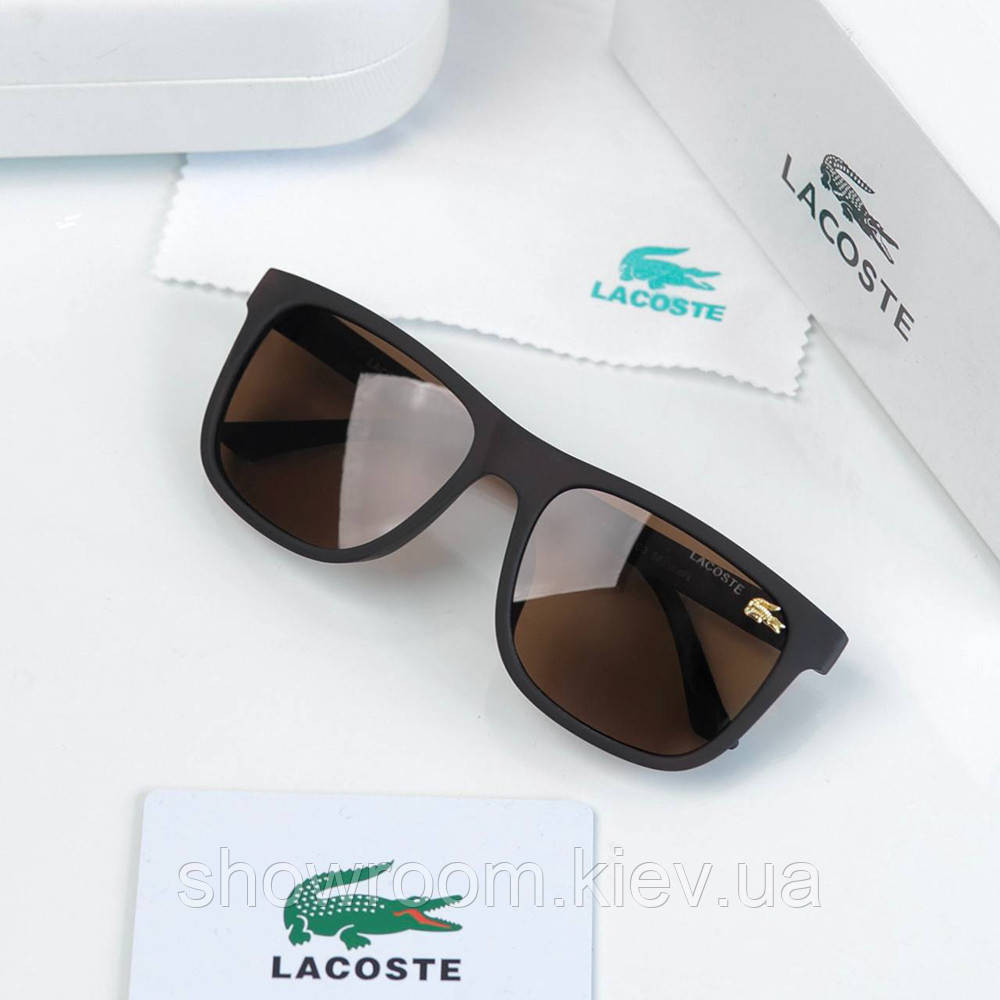 Чоловічі коричневі сонцезахисні окуляри Lacoste (205) polaroid Київ - фото 4