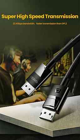 Кабель UGREEN DP Male to Male 8K, 1.5м, черный Киев