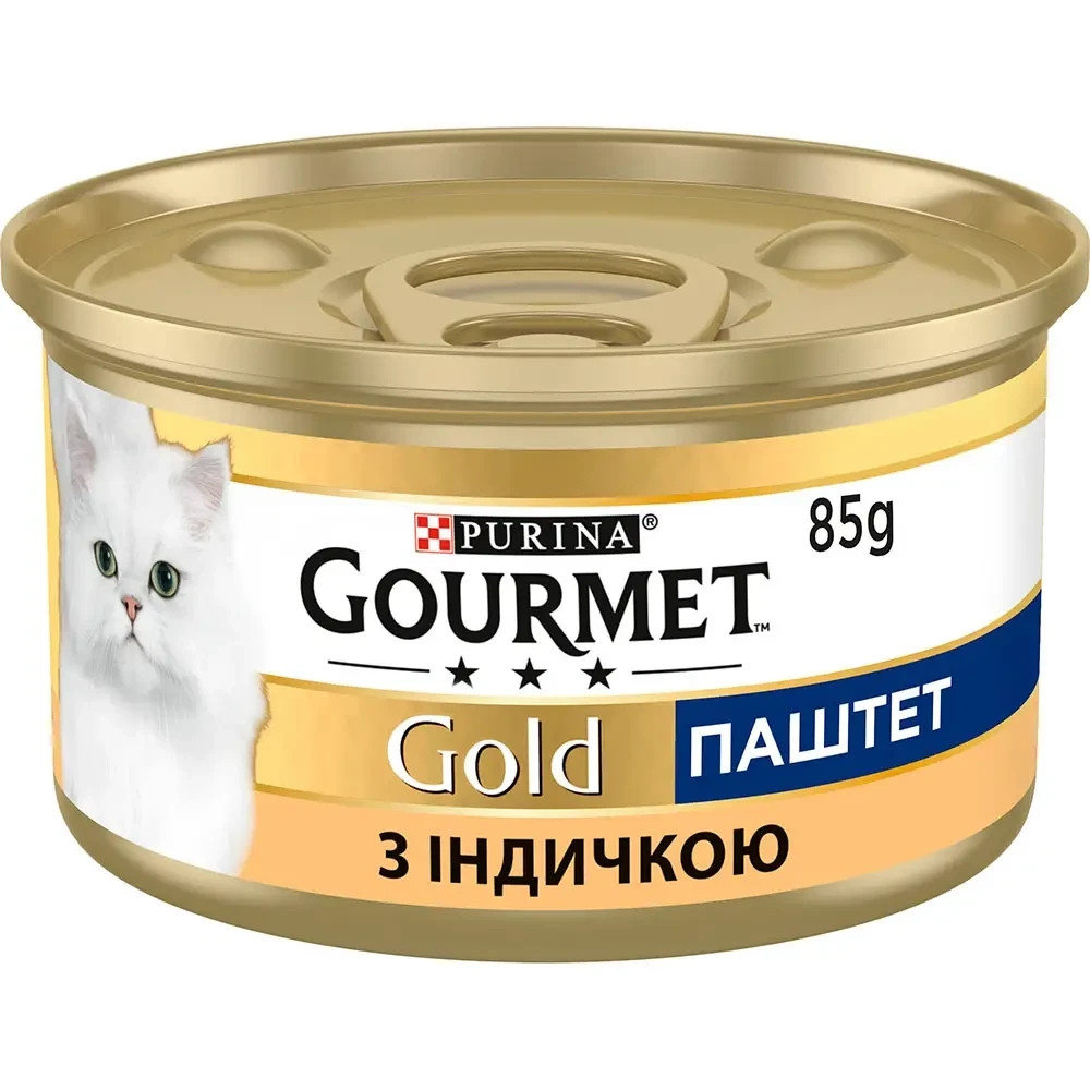 Вологий корм GOURMET Gold для дорослих котів, паштет, з індичкою, 85 г Київ - фото 1
