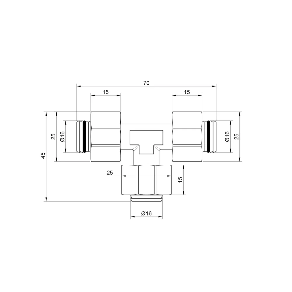 Трійник обтискний Thermo Alliance Standart 16 SD158W161616 Київ - фото 9