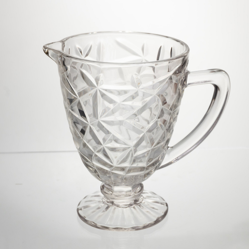 Глек скляний для компоту 1.2 л прозорий ребристий фігурний графин для лимонаду HP-19-163 Коломия - фото 1