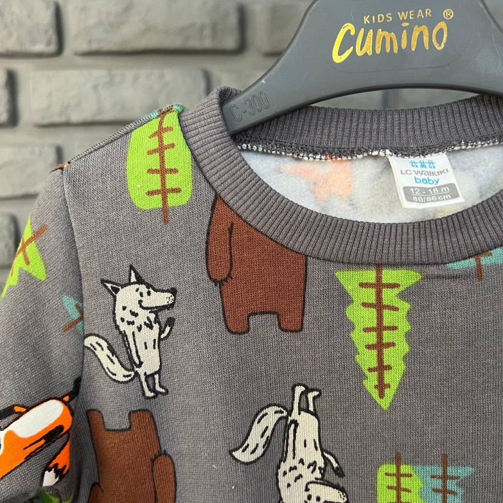 Дитяча Кофта LC Waikiki Сіра 9-12міс (74-80см) пакунок малюка Киев - изображение 5