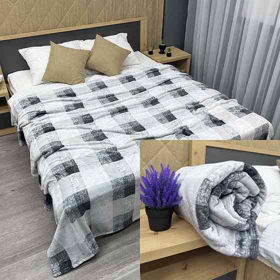 Плед-покривало Decorator WellSoft BLUERRED CELL 200х220 см Світло-сірий з сірим (87-183) Київ