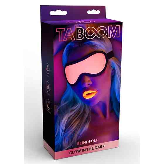 Маска на очі, що світиться у темряві Taboom Blindfold рожево-чорна Sex Aura Київ