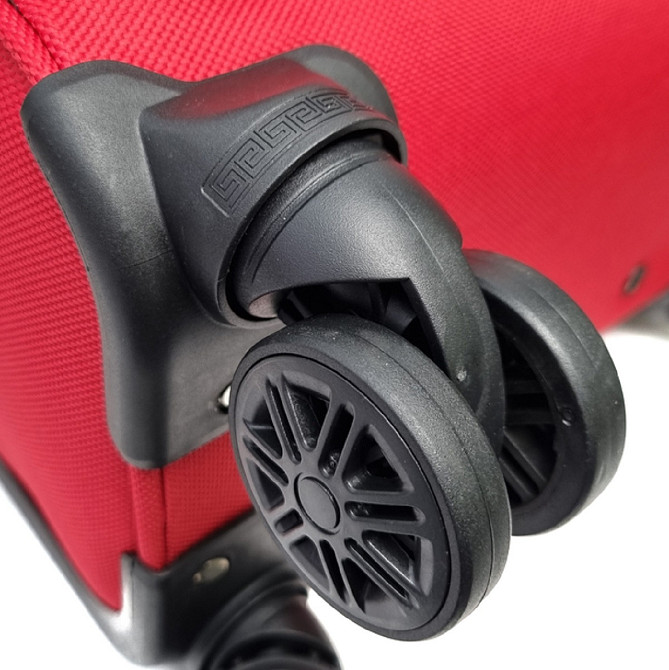 Чемодан тканевый WINGS 1708 средний 66 см красный с улыбкой 4 колеса Киев - изображение 3