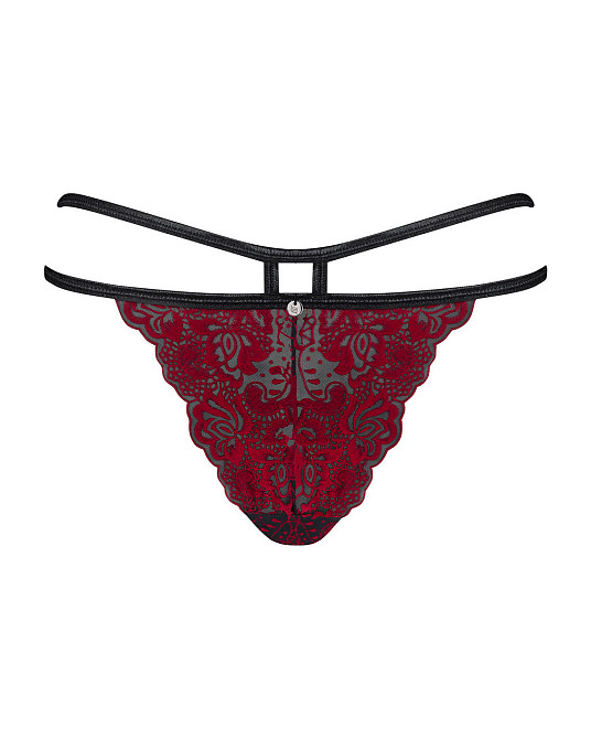Трусики Obsessive Sugestina Bordeaux-Black L/XL Sex Aura Київ - фото 5