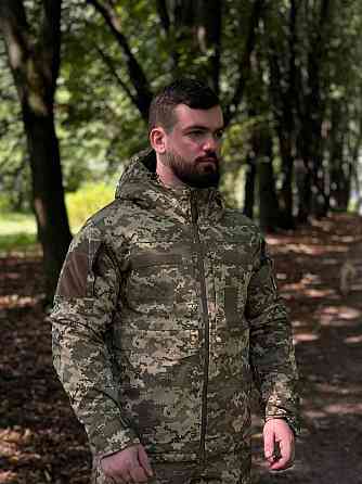 Военная зимняя водонепроницаемая мужская куртка CallDragon пиксель ММ-14 Omni-Heat с капюшоном военная WAR Львов