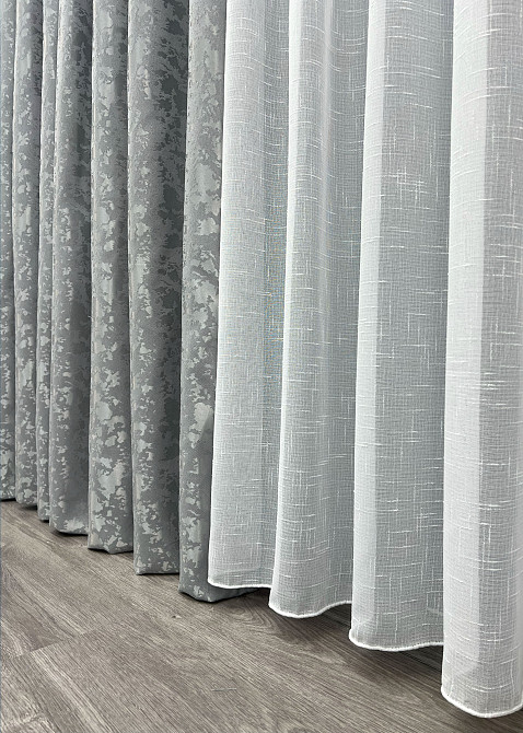 Шторна тканина льон мармур, колекція "Pavliani ХО" колір світло-сірий 1911ш Київ - фото 6