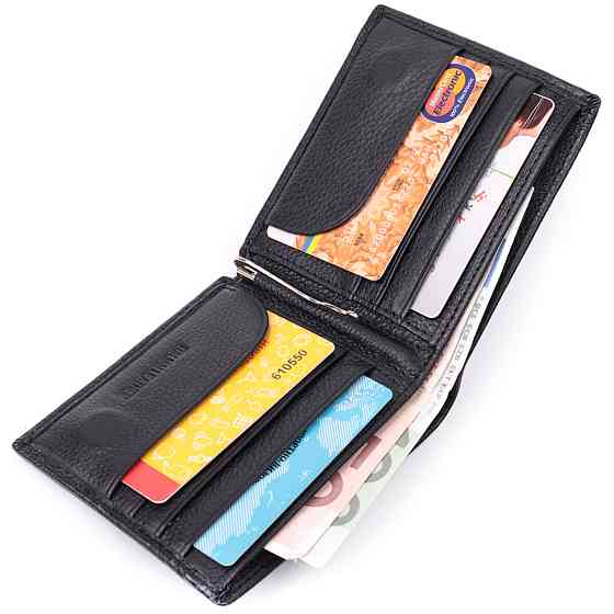 Кожаное мужское портмоне из зажимом ST Leather 22481 Черный Киев