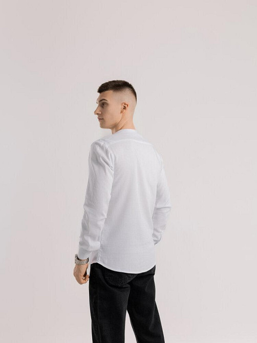 Мужская рубашка белая с длинным рукавом Pobedov Horizon Киев - изображение 5