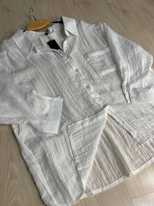 Рубашка женская Xingyue 388 оверсайз хлопок жатка с карманом, белый, one size Киев - изображение 18