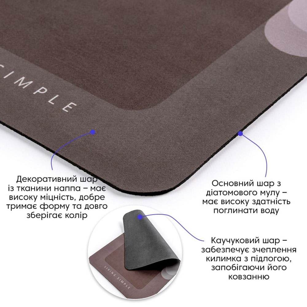 Вологопоглинаючий килимок 380х580х3мм "Жити просто" (D) SW-00001572 Дніпро - фото 7