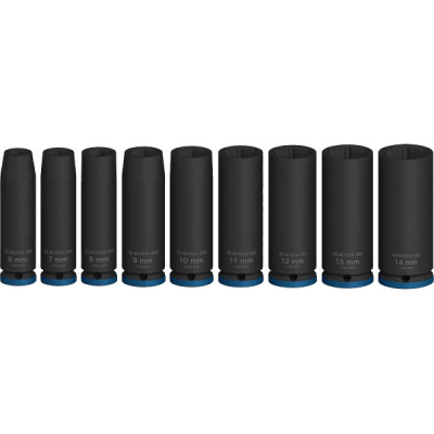 Набор головок Bosch Professional ударных торцевых Deep 9шт, 1/4