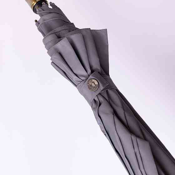 Класична парасолька-тростина напівавтомат з поліестеру 8 спиць діаметр 124 см Сірий HP-23-6G Коломыя