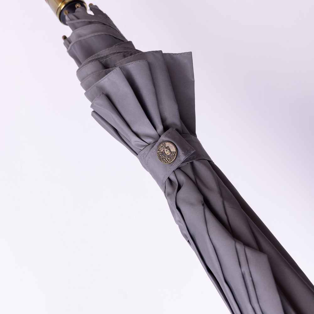 Класична парасолька-тростина напівавтомат з поліестеру 8 спиць діаметр 124 см Сірий HP-23-6G Коломыя - изображение 2