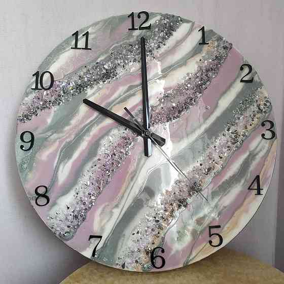 Часы настенные 40 см из эпоксидной смолы ручной работы Днепр