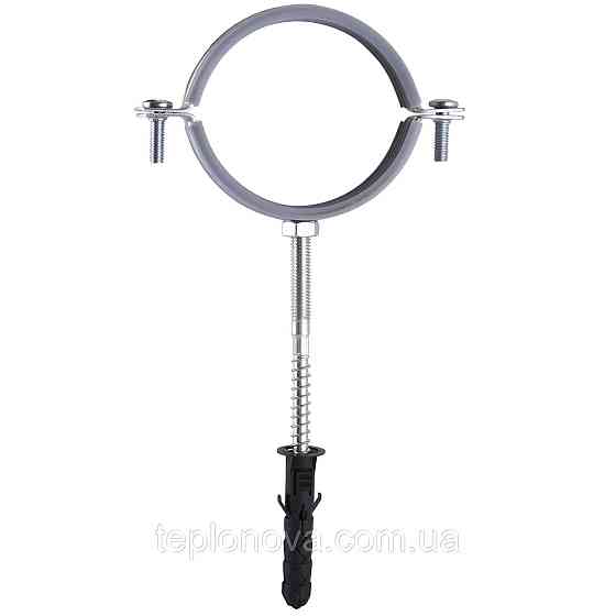 Хомут у зборі CR 2 1/2" (70-80 мм) з гвинтом-шурупом 8*100 і дюбелем у уп., сірий Чернівці