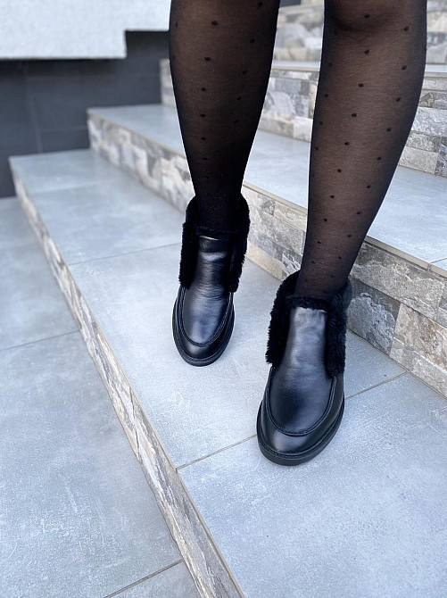 Daragani Черевики жіночі Daragani чорні натуральна шкіра зима висота 9 см (4243) Коломия - фото 8