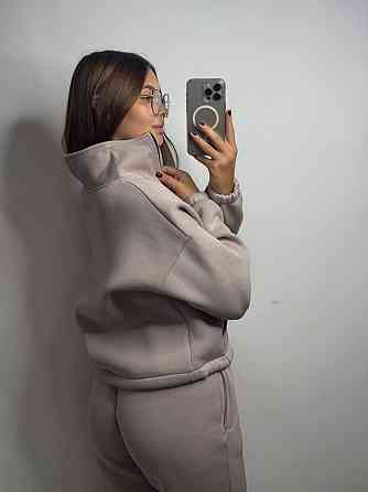 Флисовый спортивный костюм с молнией Капучино XL-2XL Харьков