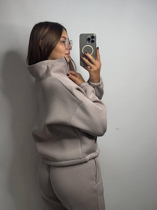 Флісовий спортивний костюм із блискавкою Капучино XL-2XL Харків - фото 6