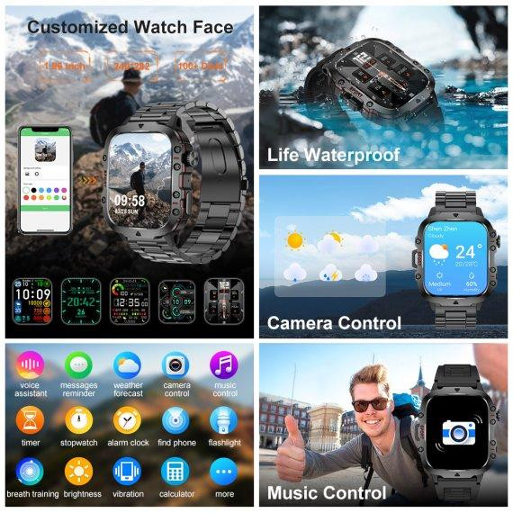 Розумний смарт годинник Smart Expert Nano Steel + 2 ремінця (Чорний) Вінниця - фото 10