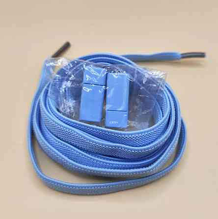 Еластичні шнурки без зав'язок з магнітними застібками Блакитний Сміла