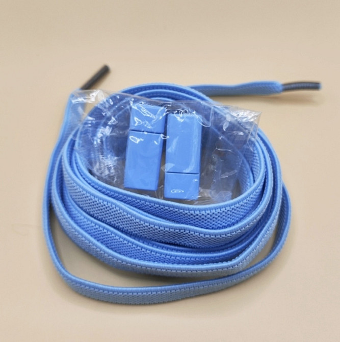 Еластичні шнурки без зав'язок з магнітними застібками Блакитний Сміла - фото 1