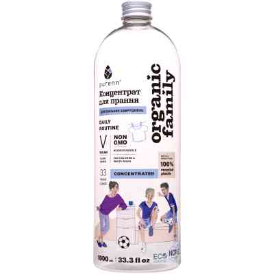 Гель для прання Purenn Organic Family Daily Routine для кольорових та білих речей з Малиною 1 л (4751024880432) Вінниця