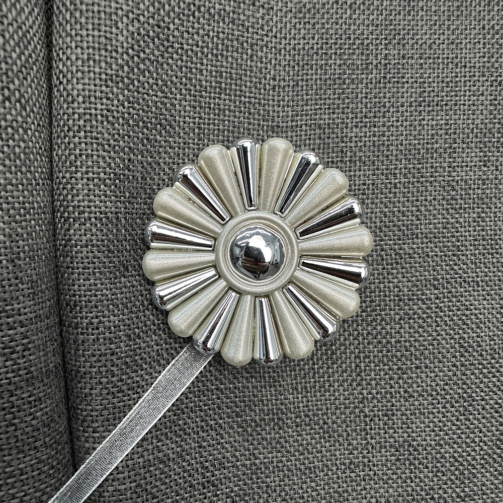 Магниты для штор и гардин Хризантема набор 2 шт Серебристый (81-298) Киев - изображение 3