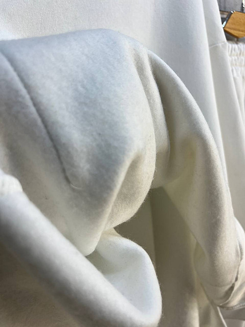 Костюм жіночий ENJOY 14109 довге худі з капюшоном брюки джоггери на резинці утеплений фліс білий, білий, M Київ - фото 9