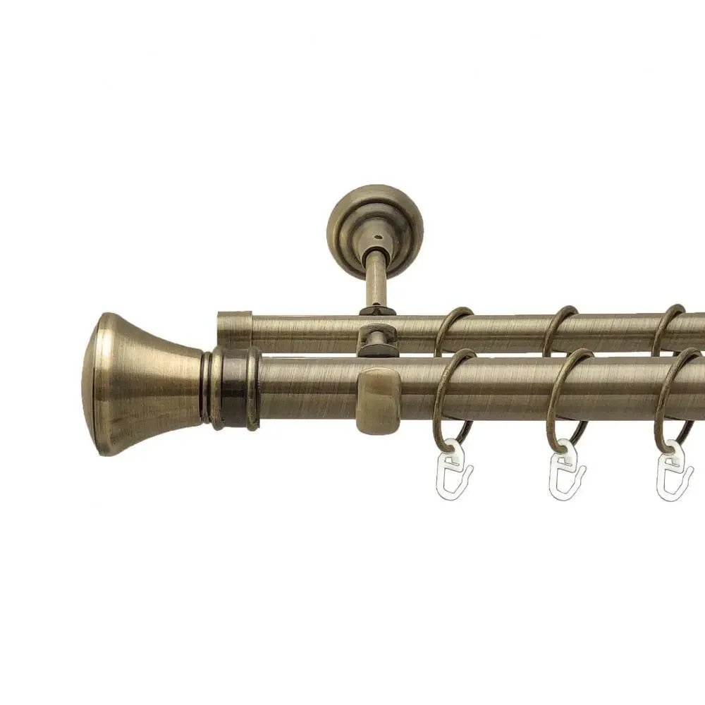 Карниз Orvit Люксор металевий дворядний відкритий гладка труба кільце металеве Антик 25\16 мм 300 см (4290747) Львов - изображение 1