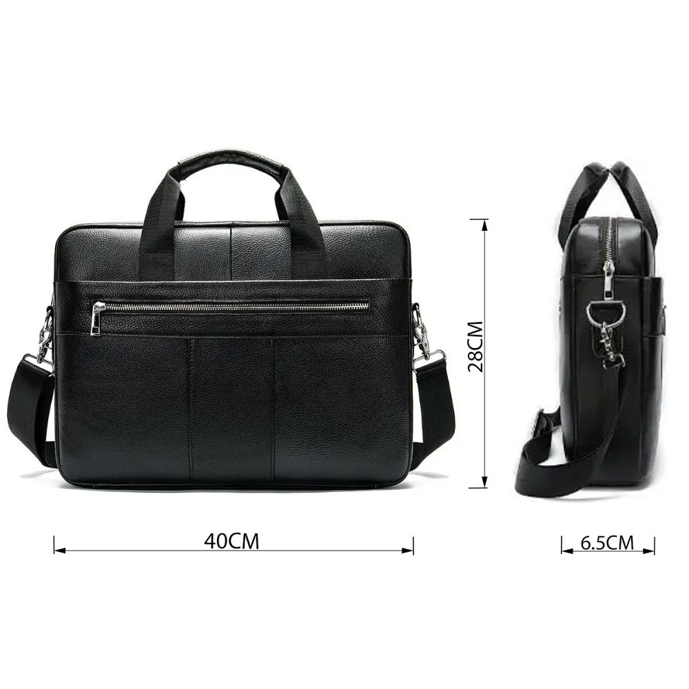 Сумка ділова чоловіча шкіряна Vintage 14794 Чорна Київ - фото 3