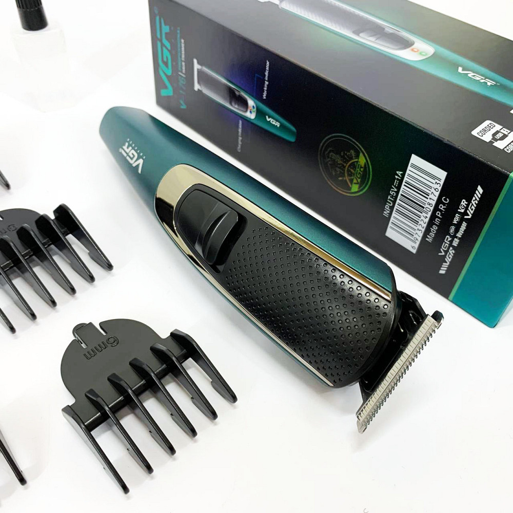 Набір для стрижки волосся на акумуляторі VGR V-176, Електромашинка для волосся, Тример бездротовий WI-90 Львів - фото 5