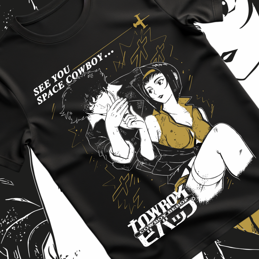 Футболка для мальчика аниме Спике Спиегел Ковбой Бебоп оверсайз (рост от 165 до 180 ) Черний AnimeJ0691m Днепр - изображение 1