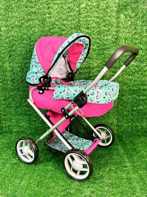 Коляска для ляльки Melogo металева з люлькою-переноскою кошиком Рожева (9369/82100) Чернігів - фото 3