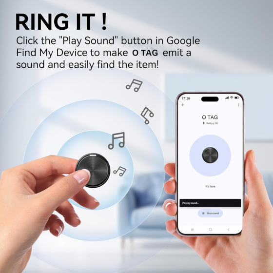 Bluetooth-трекеры GLOBELEC 2 шт. для Android, Google Find Hub, поиск ключей и багажа, BLE, IP65, Black Киев