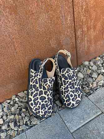 SEE SEVEN Босоніжки жіночі леопардові шкіряні SEE SEVEN 1614 літні на низькому ходу / Стильні б Коломыя