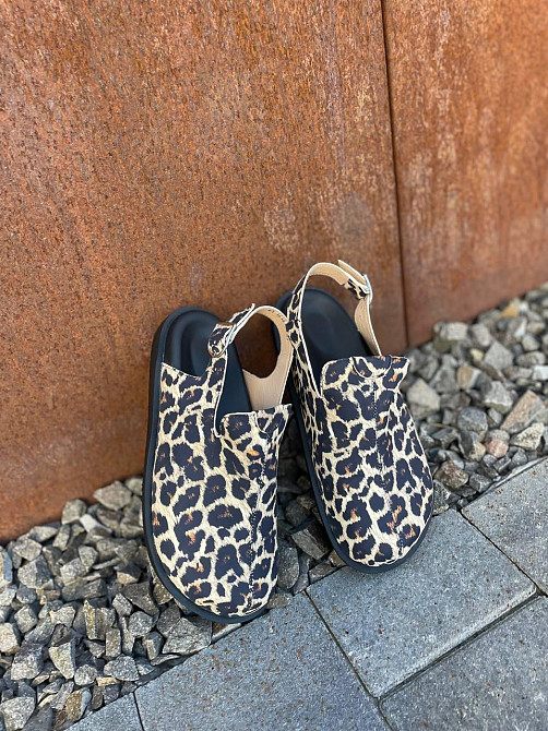 SEE SEVEN Босоніжки жіночі леопардові шкіряні SEE SEVEN 1614 літні на низькому ходу / Стильні б Коломыя - изображение 4
