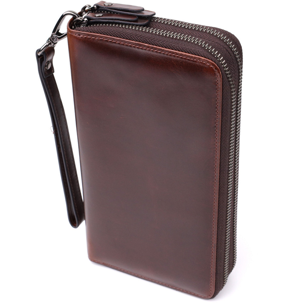 Мужской клатч из натуральной кожи Коричневый (Vintage) Киев - изображение 5