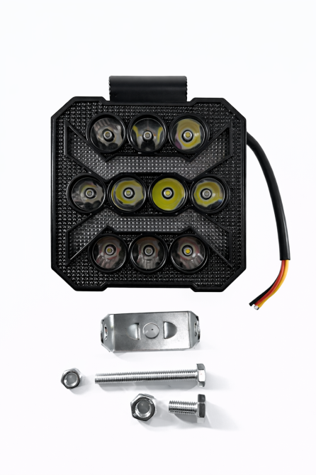 Світлодіодна фара StarLight 21B-40W 8 LED 12-24V, білий/жовтий світло, квадратна, робоче світло Харків - фото 3