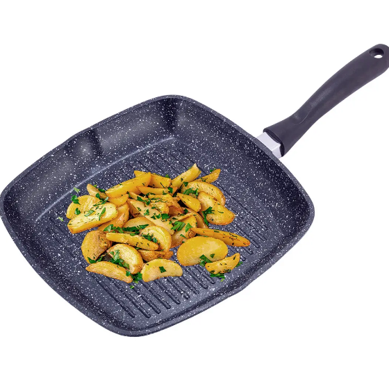 Сковорідка-гриль d28см з кришкою литий алюміній а/п Black marble 4431 KAMILLE Житомир - изображение 9