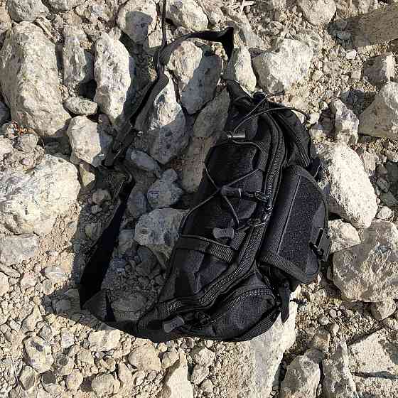 Чоловіча сумка рюкзак слінг, Нагрудна чоловіча сумка тактична чорна Нагрудна тактична тканинна DB-49 Івано-Франківськ