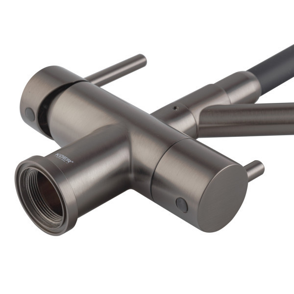 Кухонний змішувач KB-72006-07 з виходом для питної води колір графіт гнучкий вилив з підставкою (KR3382) Чернівці - фото 7