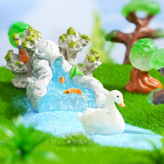 Мініатюрна декоративна фігурка «Гірський водоспад з рибками» Одеса