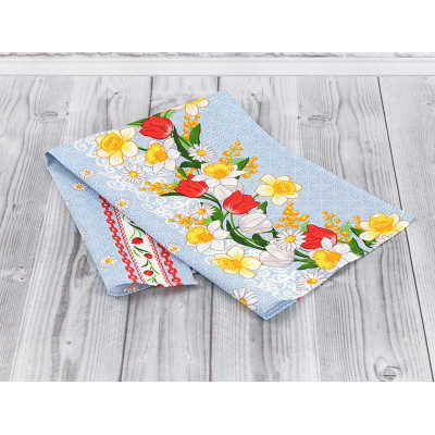 Рушник Руно вафельний набивний Весняні квіти -2, 45х80 см (202.15_Весняні квіти_2) Вінниця - фото 1