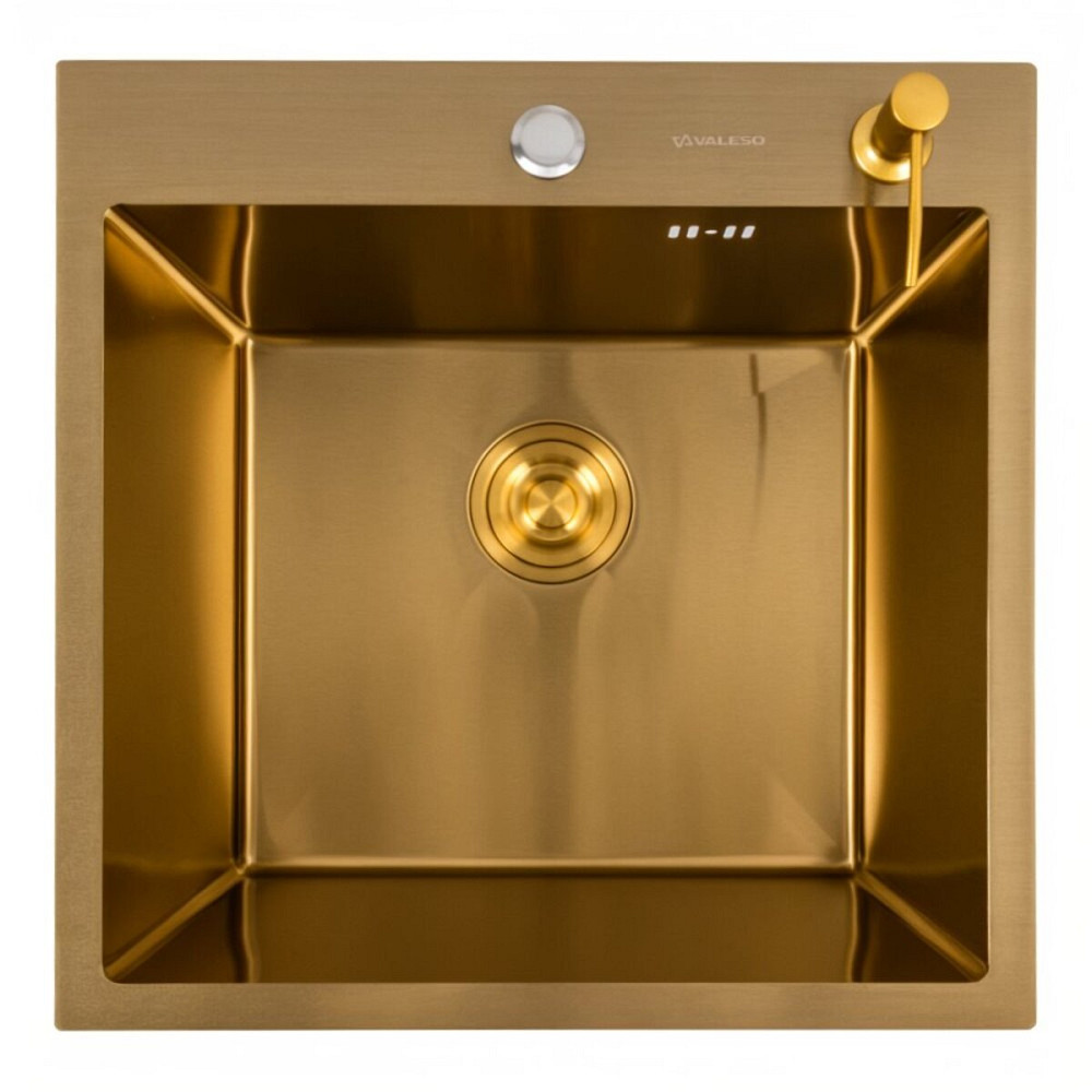 VALESO Кухонна мийка 50*50 PVD Gold Valeso Handmade (сифон круглий, 3,0/0,8) Киев - изображение 1