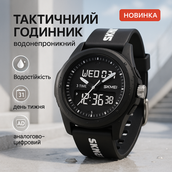 Годинник армійський для ЗСУ SKMEI, Тактичний військовий годинник для ЗСУ Брендовий чоловічий UD-54 Львів