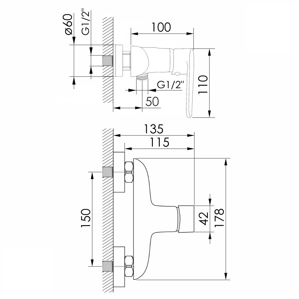 Смеситель для душа VOLLE TRAJAN (1545.100101) хром Киев - изображение 2